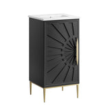 Awaken Black Freestanding Single Sink Bathroom Vanity with Ceramic Sink Top - BUILDMYPLACE