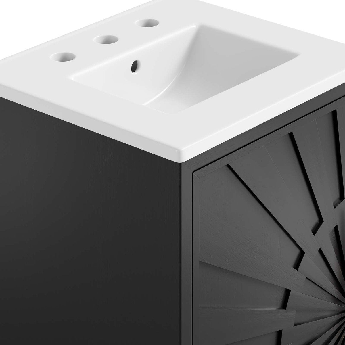 Awaken Black Freestanding Single Sink Bathroom Vanity with Ceramic Sink Top - BUILDMYPLACE