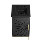 Awaken Black Freestanding Single Sink Bathroom Vanity with Ceramic Sink Top - BUILDMYPLACE