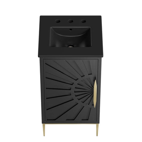 Awaken Black Freestanding Single Sink Bathroom Vanity with Ceramic Sink Top - BUILDMYPLACE