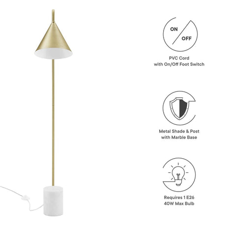 Ayla Marble Base Floor Lamp - BUILDMYPLACE