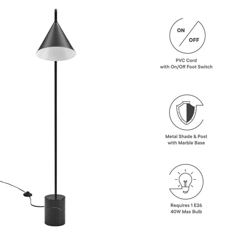 Ayla Marble Base Floor Lamp - BUILDMYPLACE