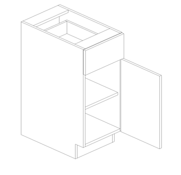 RTA - White Frozen Wood Textured - Single Door Base Cabinet - 12