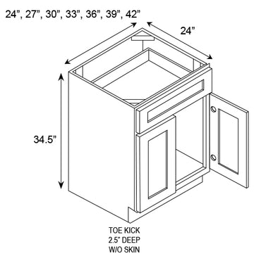 RTA - Slim Shaker Oatmeal - Double Door Cabinets - 24