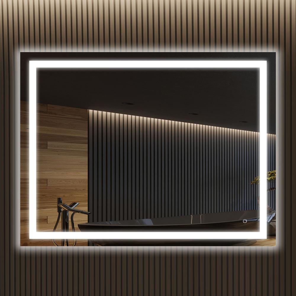 Backlit/Frontlit, Vanity Mirror with Lights, Touch Switch, Anti - Fog, Adjustable 3 - Color Temperature & Remembrance, CRI 90+, LED Mirror for Bathroom, Accord Style - BUILDMYPLACE