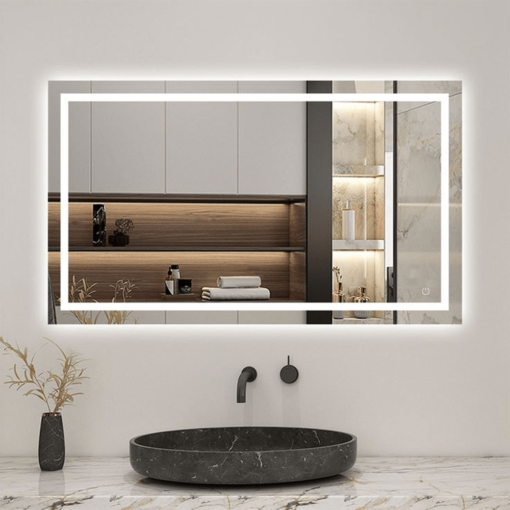 Backlit/Frontlit, Vanity Mirror with Lights, Touch Switch, Anti - Fog, Adjustable 3 - Color Temperature & Remembrance, CRI 90+, LED Mirror for Bathroom, Accord Style - BUILDMYPLACE