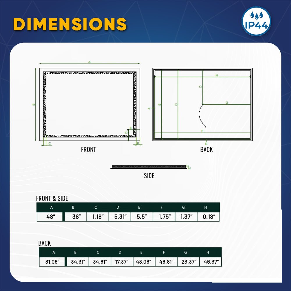 Backlit/Frontlit, Vanity Mirror with Lights, Touch Switch, Anti - Fog, Adjustable 3 - Color Temperature & Remembrance, CRI 90+, LED Mirror for Bathroom, Accord Style - BUILDMYPLACE