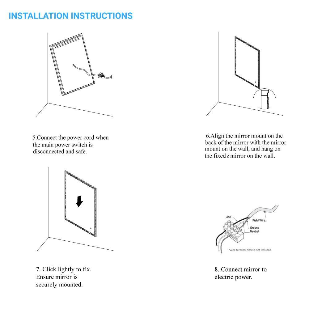 Backlit/Frontlit, Vanity Mirror with Lights, Touch Switch, Anti - Fog, Adjustable 3 - Color Temperature & Remembrance, CRI 90+, LED Mirror for Bathroom, Accord Style - BUILDMYPLACE