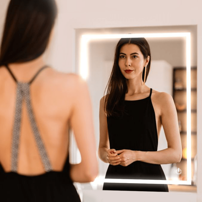 Backlit/Frontlit, Vanity Mirror with Lights, Touch Switch, Anti - Fog, Adjustable 3 - Color Temperature & Remembrance, CRI 90+, LED Mirror for Bathroom, Accord Style - BUILDMYPLACE