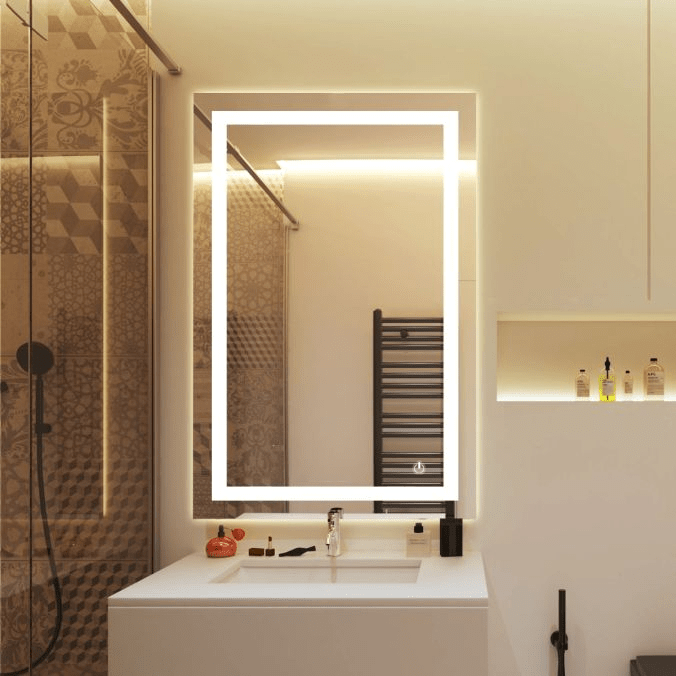 Backlit/Frontlit, Vanity Mirror with Lights, Touch Switch, Anti - Fog, Adjustable 3 - Color Temperature & Remembrance, CRI 90+, LED Mirror for Bathroom, Accord Style - BUILDMYPLACE