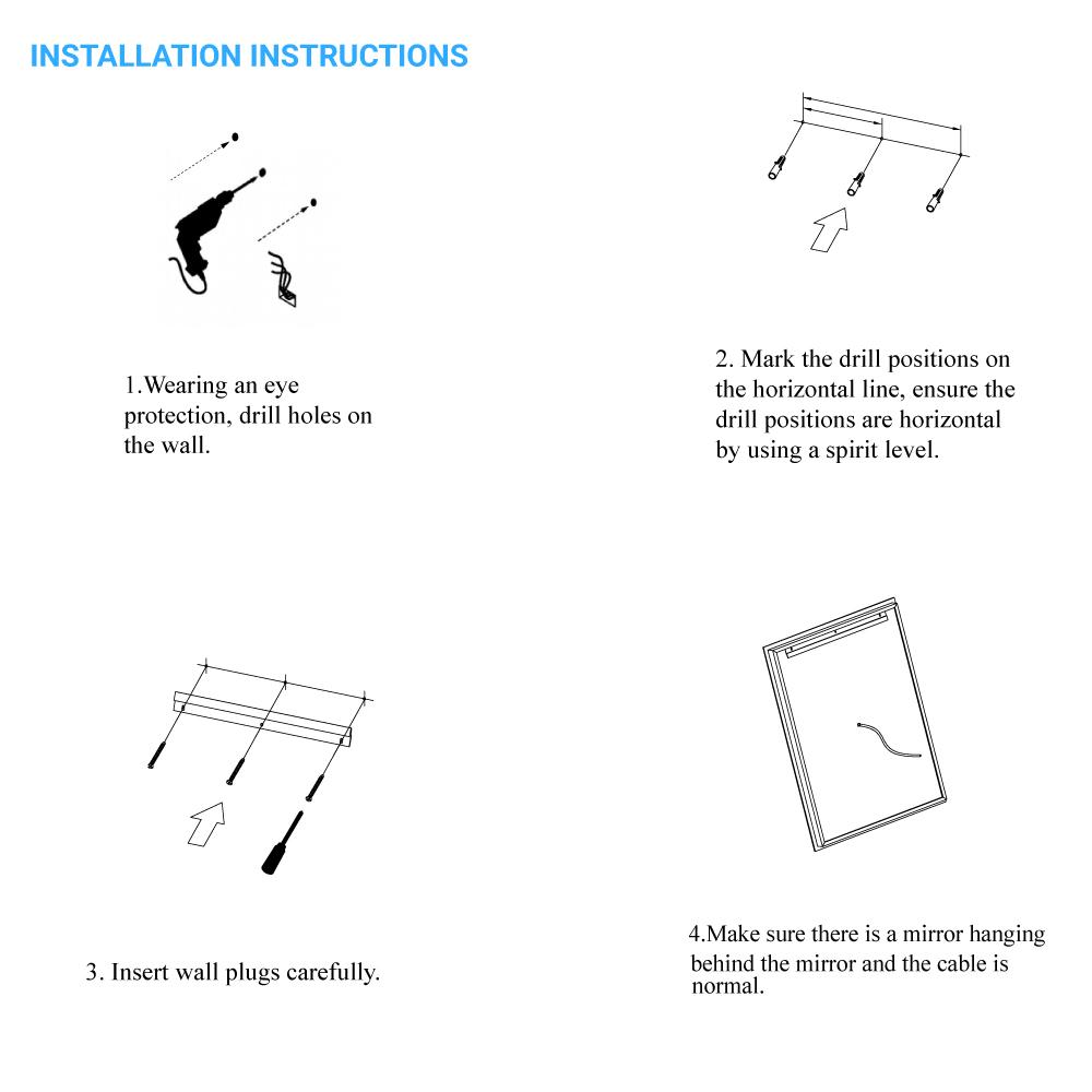 Backlit/Frontlit, Vanity Mirror with Lights, Touch Switch, Anti - Fog, Adjustable 3 - Color Temperature & Remembrance, CRI 90+, LED Mirror for Bathroom, Accord Style - BUILDMYPLACE