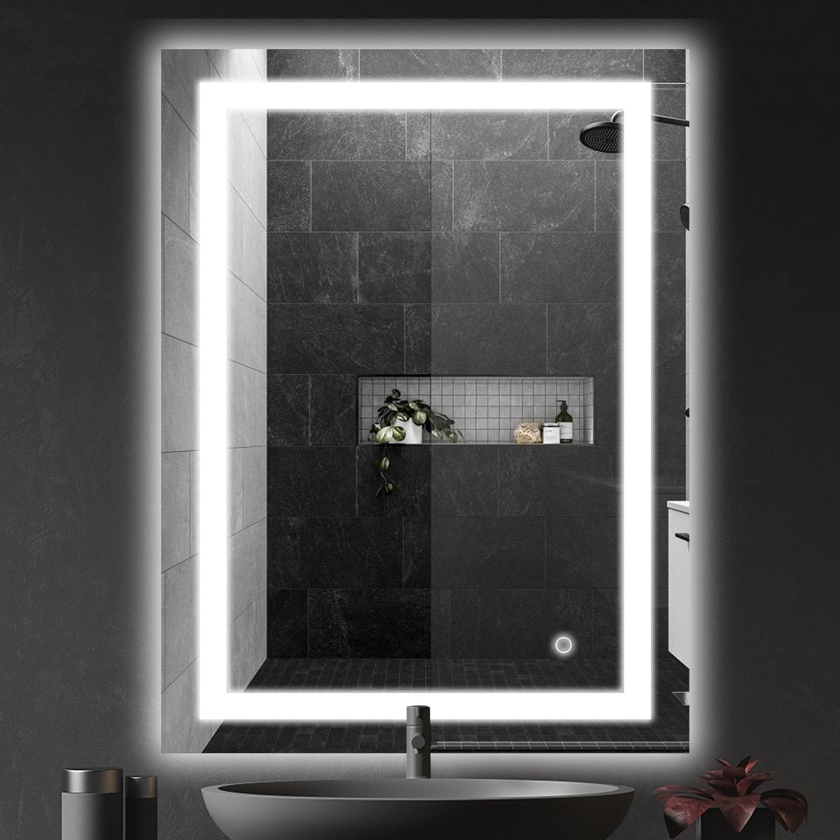 Backlit/Frontlit, Vanity Mirror with Lights, Touch Switch, Anti - Fog, Adjustable 3 - Color Temperature & Remembrance, CRI 90+, LED Mirror for Bathroom, Accord Style - BUILDMYPLACE