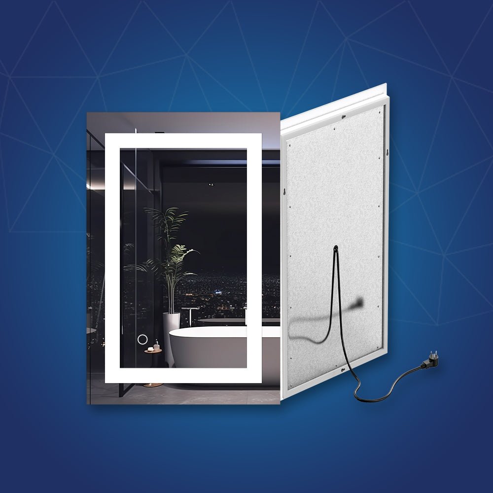 Backlit/Frontlit, Vanity Mirror with Lights, Touch Switch, Anti - Fog, Adjustable 3 - Color Temperature & Remembrance, CRI 90+, LED Mirror for Bathroom, Accord Style - BUILDMYPLACE