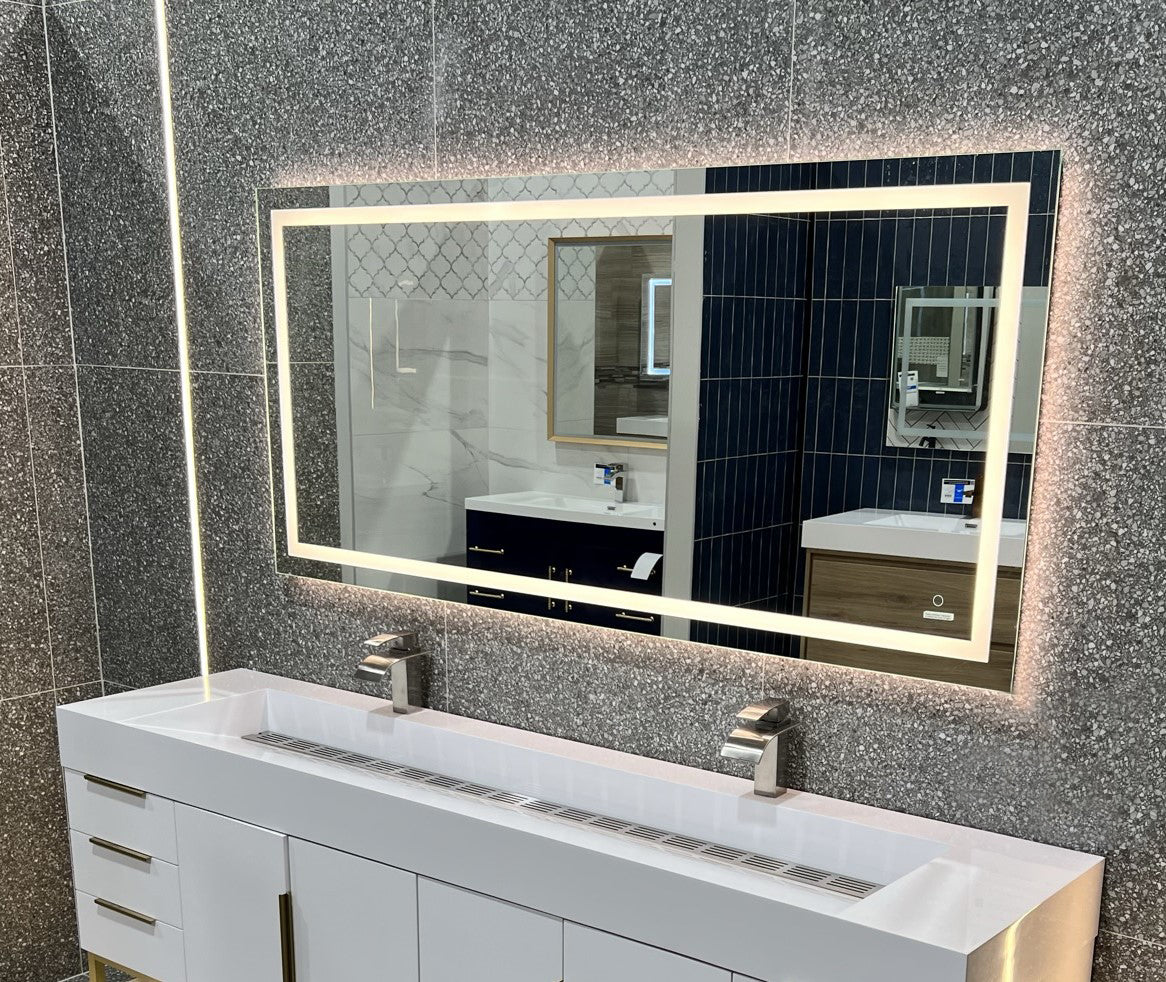 Backlit/Frontlit, Vanity Mirror with Lights, Touch Switch, Anti - Fog, Adjustable 3 - Color Temperature & Remembrance, CRI 90+, LED Mirror for Bathroom, Accord Style - BUILDMYPLACE