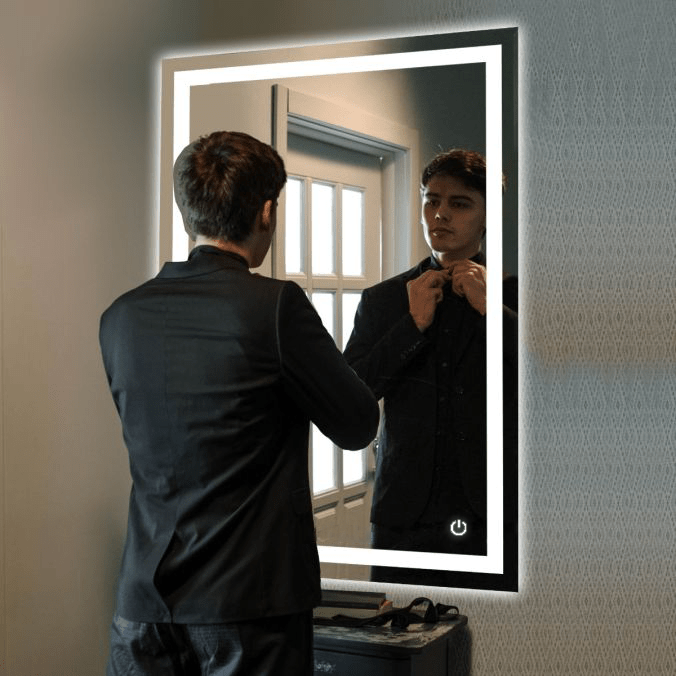 Backlit/Frontlit, Vanity Mirror with Lights, Touch Switch, Anti - Fog, Adjustable 3 - Color Temperature & Remembrance, CRI 90+, LED Mirror for Bathroom, Accord Style - BUILDMYPLACE
