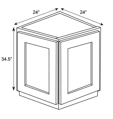 RTA - Slim Shaker Oatmeal - Base Angle End Cabinets - 24