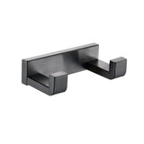 Bagno Bianca Stainless Steel Bathroom Double Robe Hook in Gun Metal - BUILDMYPLACE