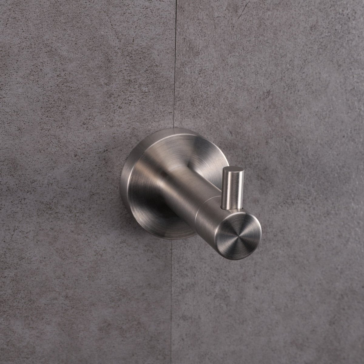 Bagno Nera Stainless Steel Wall Mount Bathroom Robe Hook in Satin Nickel - BUILDMYPLACE