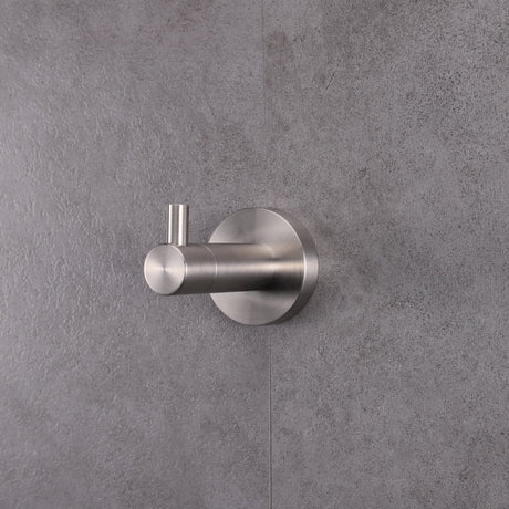 Bagno Nera Stainless Steel Wall Mount Bathroom Robe Hook in Satin Nickel - BUILDMYPLACE