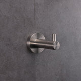 Bagno Nera Stainless Steel Wall Mount Bathroom Robe Hook in Satin Nickel - BUILDMYPLACE