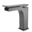 Balzani Brass Single - Handle Single Hole Waterfall Bathroom Sink Faucet in Gun Metal Finish - BUILDMYPLACE