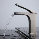 Balzani Brass Single - Handle Single Hole Waterfall Bathroom Sink Faucet in Gun Metal Finish - BUILDMYPLACE