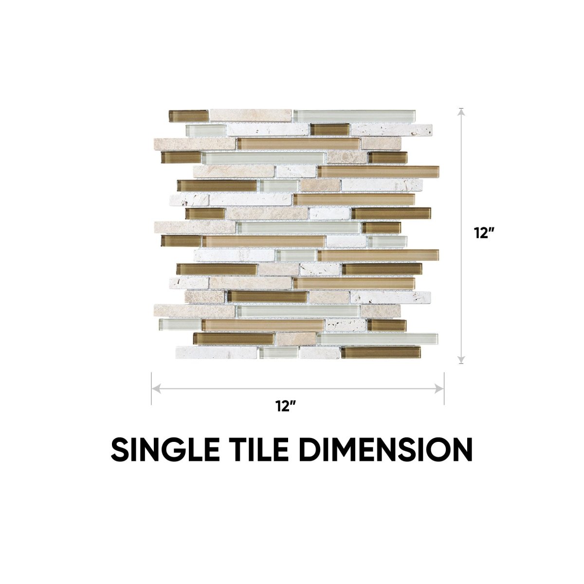 Bamboo Random Strip Glass Stone Blend Mosaic - BUILDMYPLACE