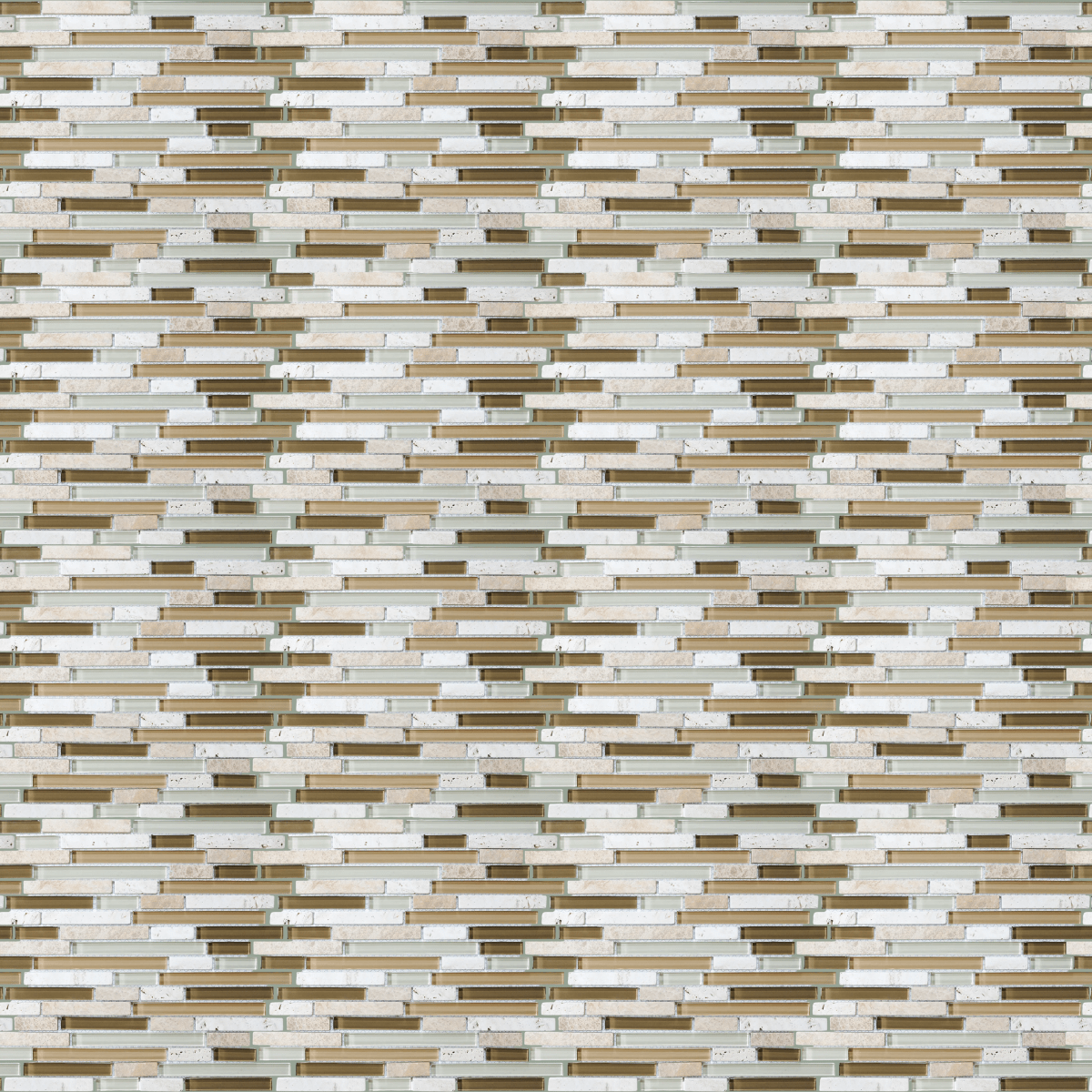 Bamboo Random Strip Glass Stone Blend Mosaic - BUILDMYPLACE