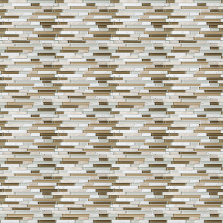 Bamboo Random Strip Glass Stone Blend Mosaic - BUILDMYPLACE