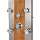 Bamboo Wood ShowerSpa Bali Panel Bali with 10" Low - Profile Rain Showerhead - 6 Body Spray Jets - 10 Years Warranty - BUILDMYPLACE