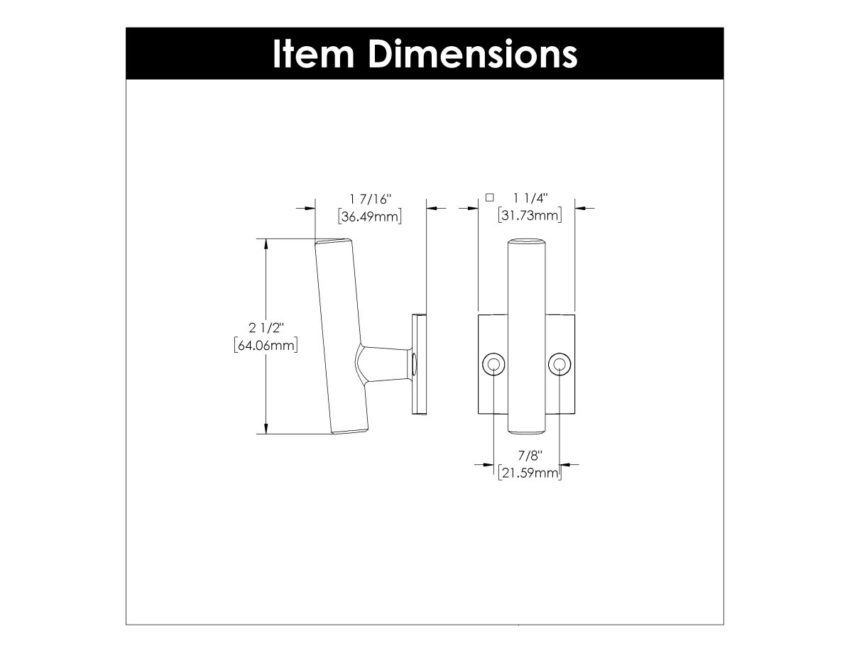 Bar Hook 7/8 Inch Center to Center - Hickory Hardware - BUILDMYPLACE