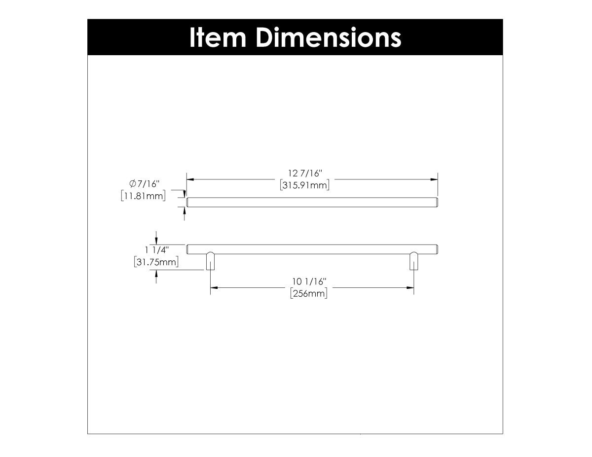 Bar Pull 10 - 1/16 Inch (256mm) Center to Center - Hickory Hardware - BUILDMYPLACE