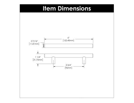 Bar Pull 3 - 3/4 Inch (96mm) Center to Center - Hickory Hardware - BUILDMYPLACE