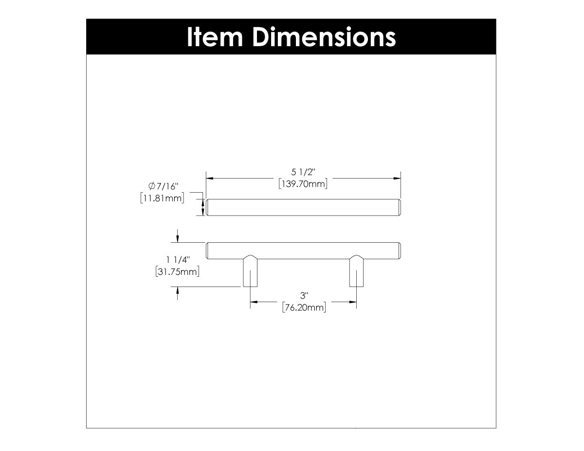 Bar Pull 3 Inch Center to Center - Hickory Hardware - BUILDMYPLACE