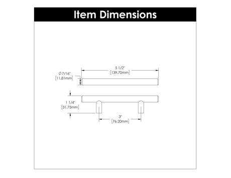 Bar Pull 3 Inch Center to Center - Hickory Hardware - BUILDMYPLACE