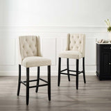 Baronet Bar Stool Upholstered Fabric Set of 2 - BUILDMYPLACE