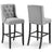 Baronet Bar Stool Upholstered Fabric Set of 2 - BUILDMYPLACE