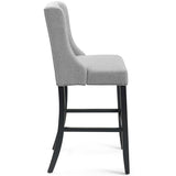 Baronet Bar Stool Upholstered Fabric Set of 2 - BUILDMYPLACE