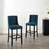 Baronet Bar Stool Upholstered Fabric Set of 2 - BUILDMYPLACE