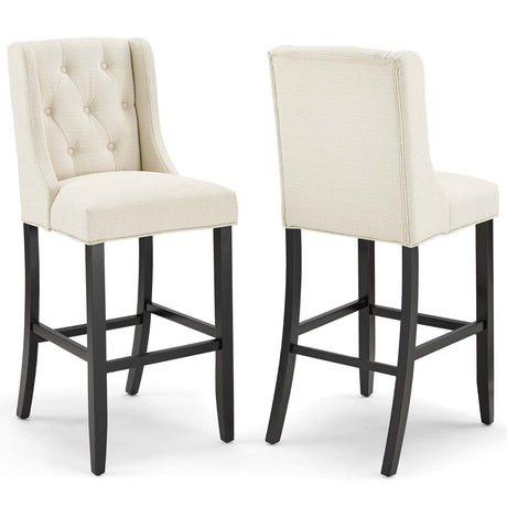 Baronet Bar Stool Upholstered Fabric Set of 2 - BUILDMYPLACE