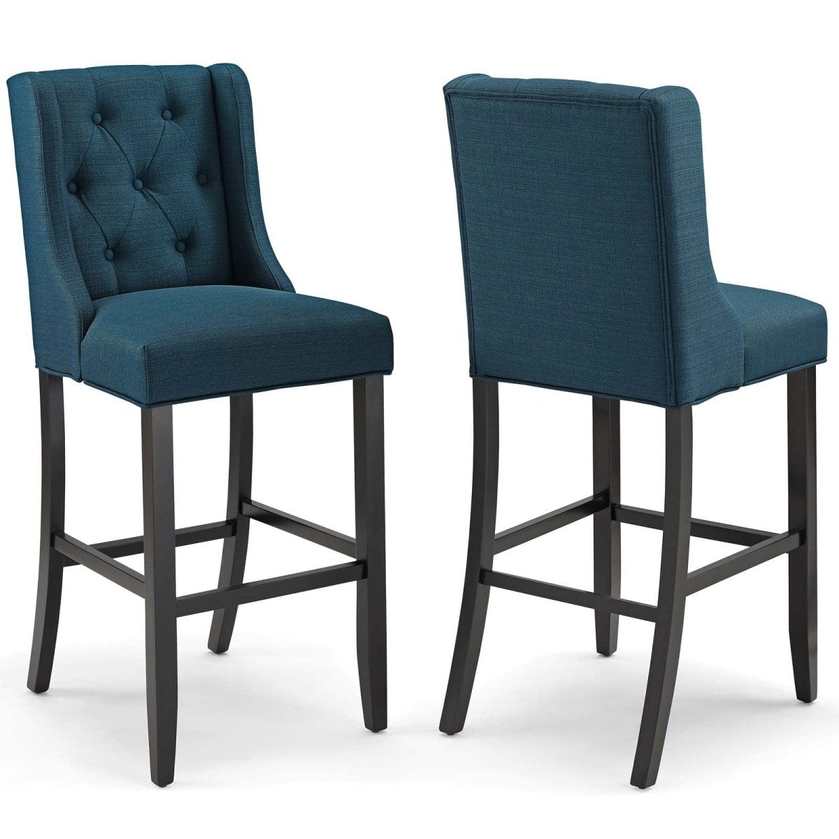 Baronet Bar Stool Upholstered Fabric Set of 2 - BUILDMYPLACE