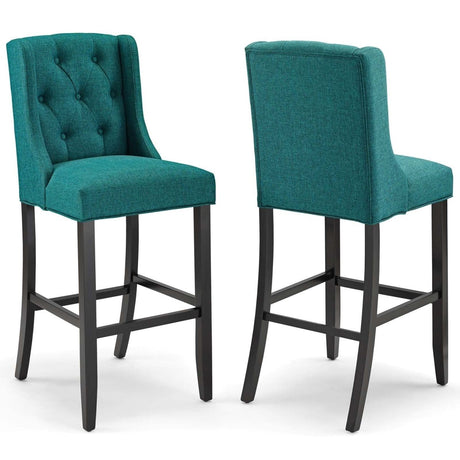 Baronet Bar Stool Upholstered Fabric Set of 2 - BUILDMYPLACE