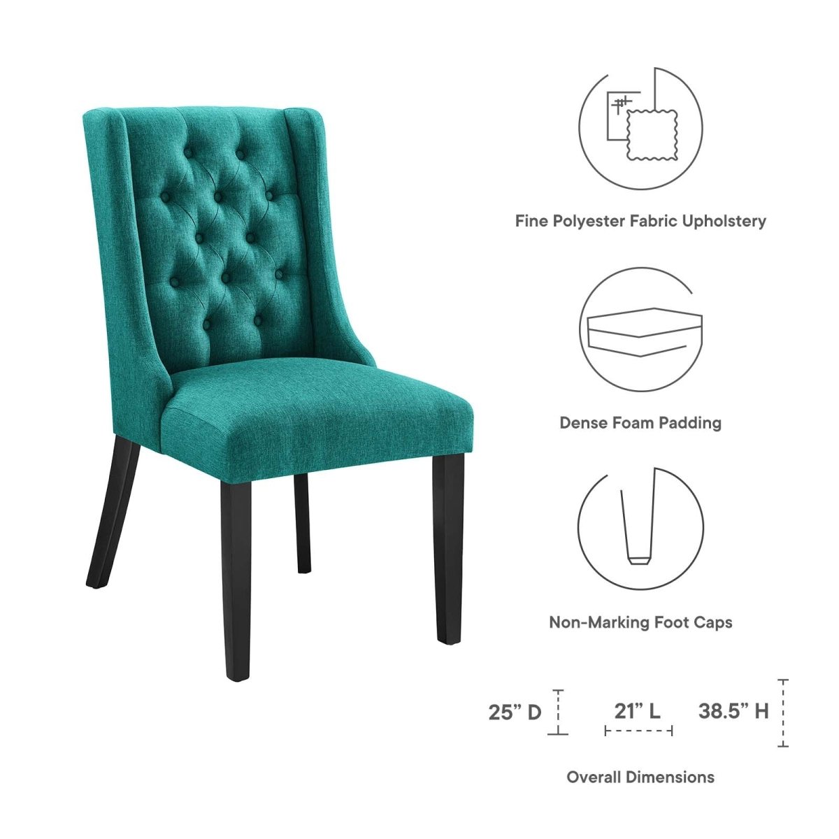 Baronet Button Tufted Fabric Dining Chair - BUILDMYPLACE