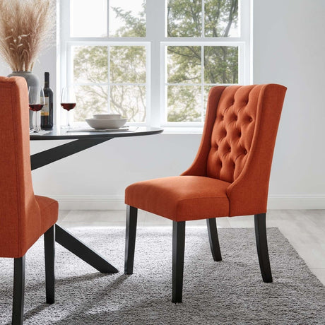 Baronet Button Tufted Fabric Dining Chair - BUILDMYPLACE