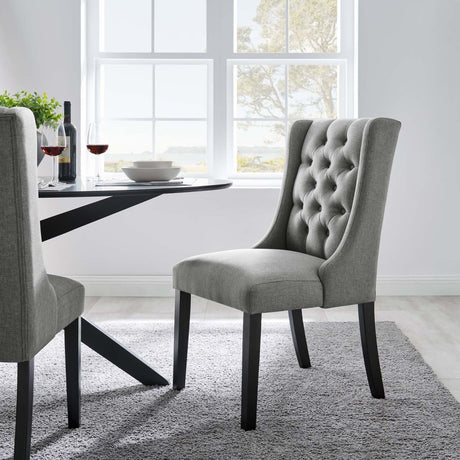 Baronet Button Tufted Fabric Dining Chair - BUILDMYPLACE