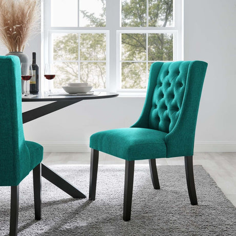 Baronet Button Tufted Fabric Dining Chair - BUILDMYPLACE