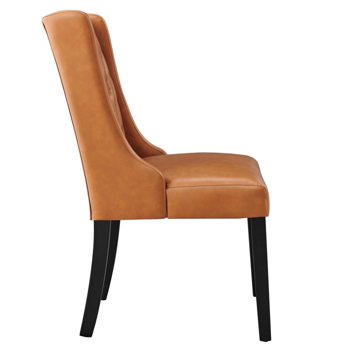 Baronet Button Tufted Vegan Leather Dining Chair - BUILDMYPLACE