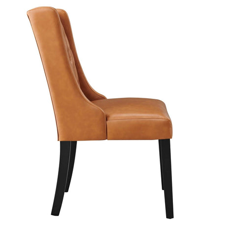 Baronet Button Tufted Vegan Leather Dining Chair - BUILDMYPLACE