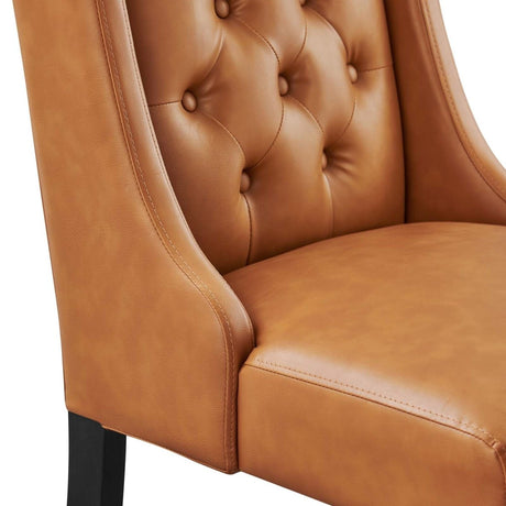 Baronet Button Tufted Vegan Leather Dining Chair - BUILDMYPLACE