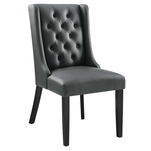 Baronet Button Tufted Vegan Leather Dining Chair - BUILDMYPLACE